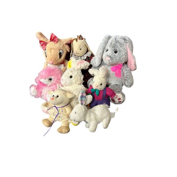 Plush Bunnies Rabbits Lot of 8 Assorted Rabbits. Perfect for Easter Gifts - Picture 2 of 6
